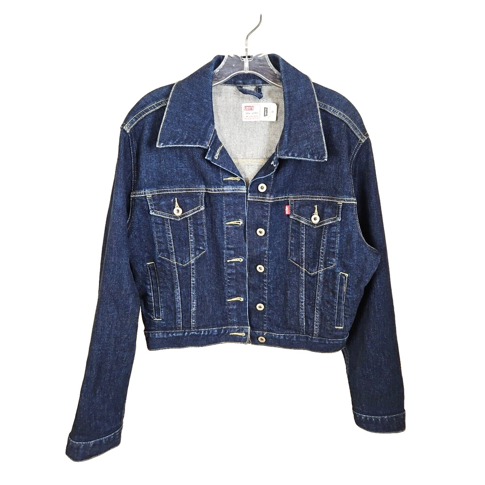 Levi’s Jean Jacket Womens Size Medium Stretchy Denim Dark Dry Goods Vintage 90s